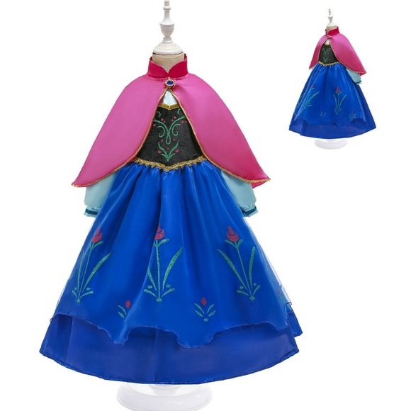 Other - Girls Anna Long Sleeve with Cape Dress Christmas Princess Costume 4-5T birthday